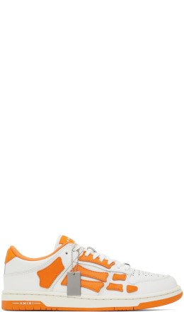 AMIRI - White & Orange Skel Top Low Sneakers