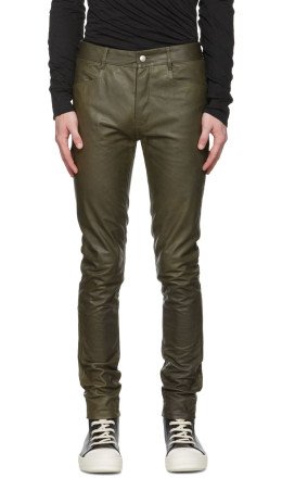 Rick Owens - Green Tyrone Leather Pants