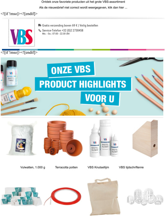 Onze huidige VBS product highlights