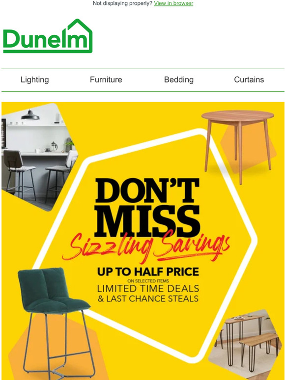 Dunelm Even more Sizzling Savings Milled