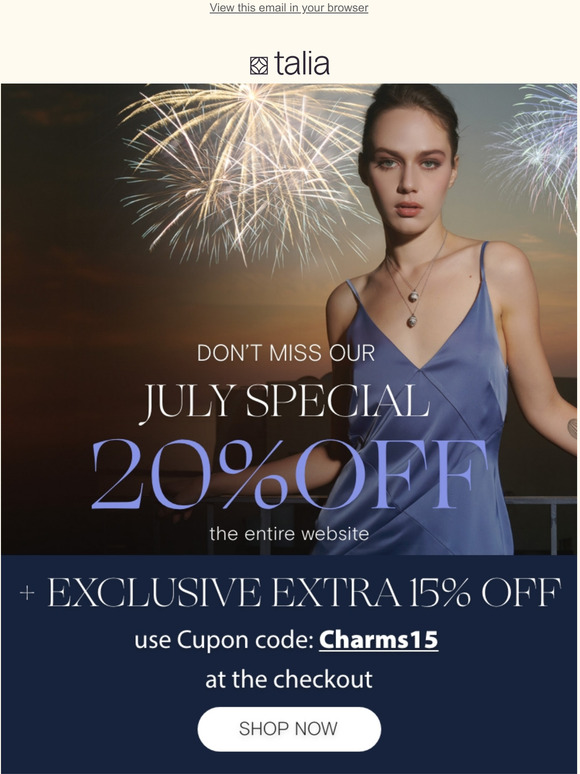 20%OFF + Exclusive extra 10% OFF