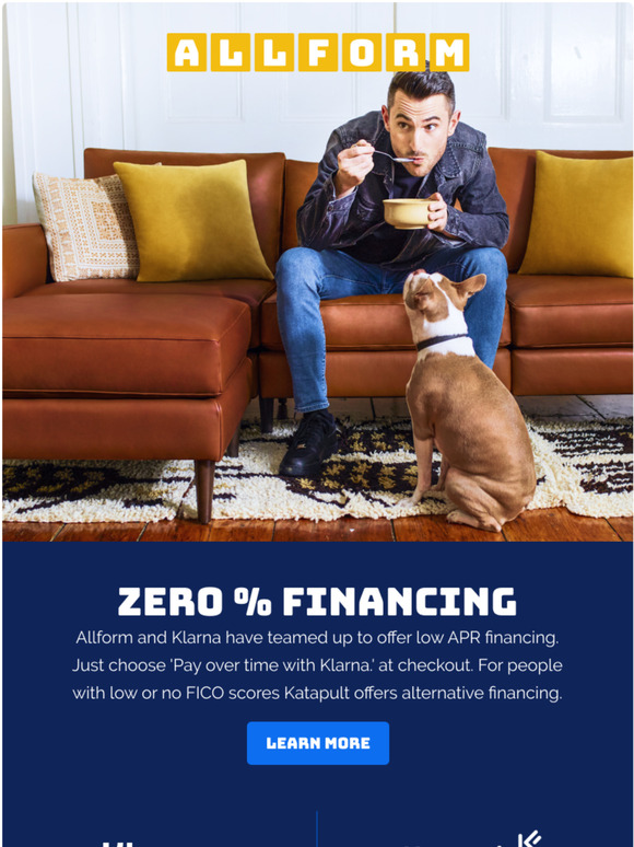 Allform Financing your sofa for as low as 0 APR Milled