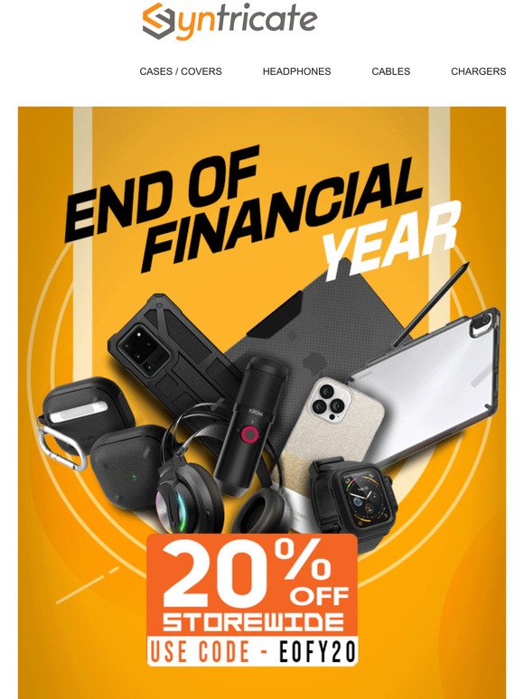 EOFY Extended 20% Off 6 Days Only
