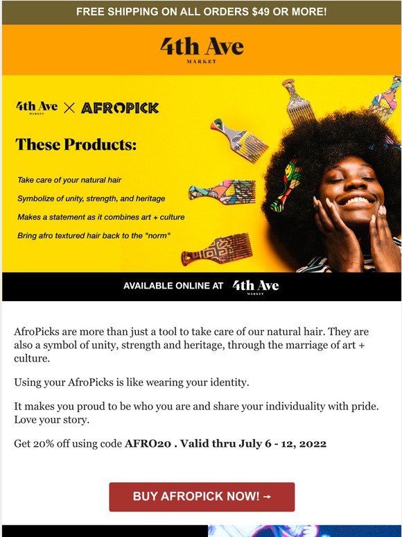Ready to make a statement? Grab 20% off on AfroPick