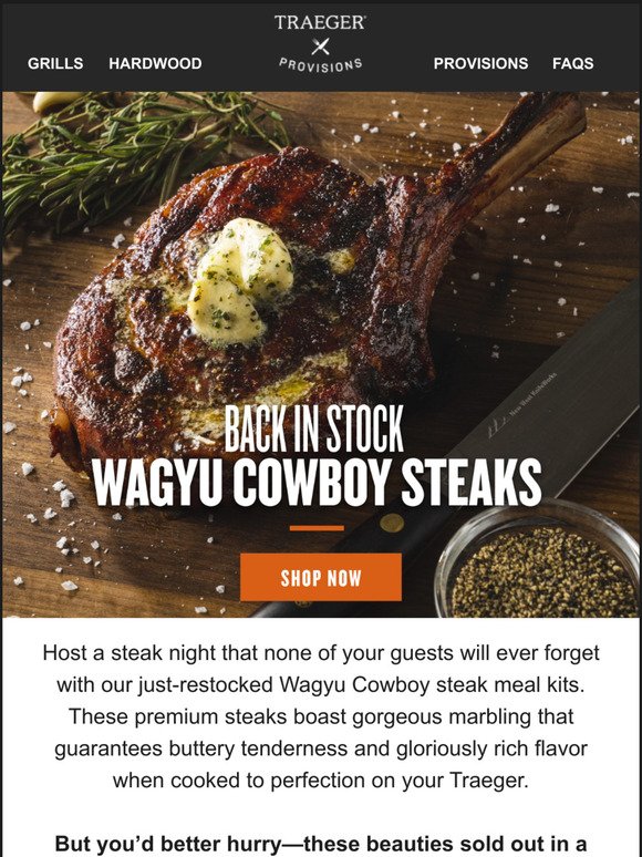 BACK IN STOCK: Wagyu Cowboy Steaks