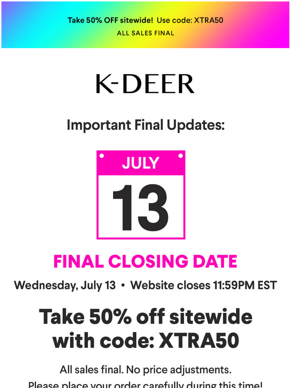 ❤️ Final Closing Date Announcement 🥺