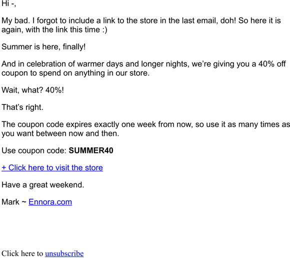 Oops, we forgot the link - 40% Off