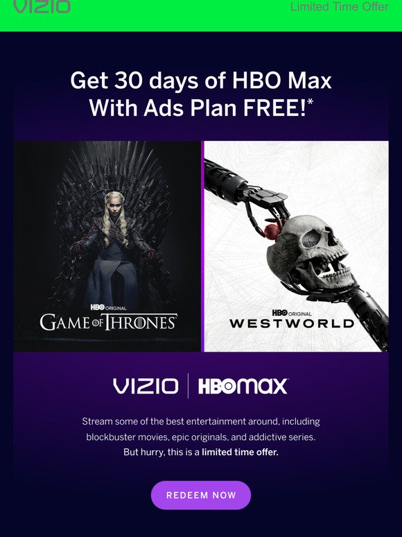 Get 30-days of HBO Max FREE With Ads Plan!