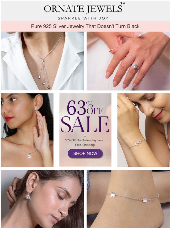 Last chance to avail 63% off on pure 925 Silver Jewelry!