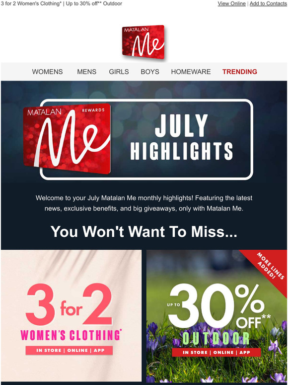 Matalan Hey, your July Rewards Highlights are here! Milled
