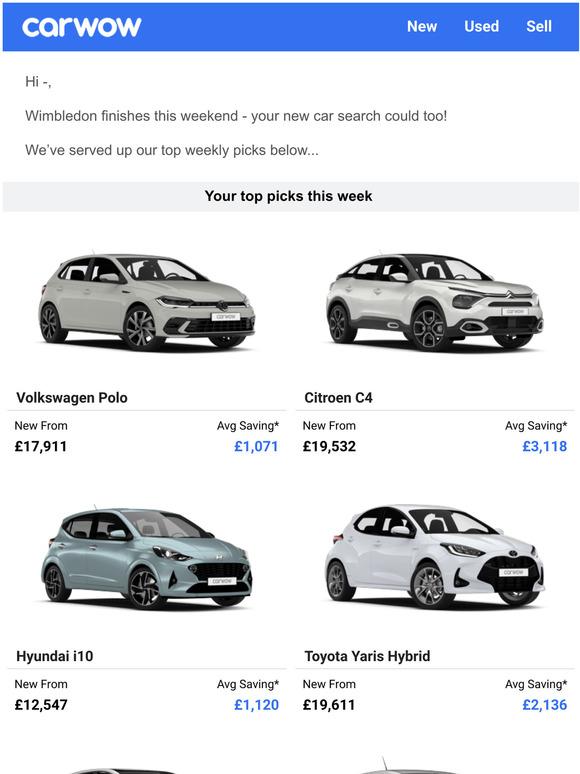 Your new car is ready to take centre court