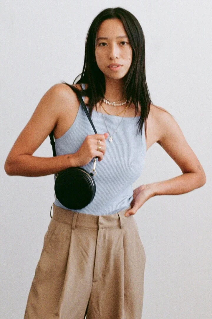 Image of Pebble Leather Circle Belt Bag | Black