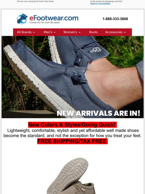 Hey Dude New Styles & Colors Your Go To Shoe! Milled