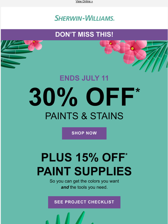 SherwinWilliams Email Newsletters Shop Sales, Discounts, and Coupon Codes