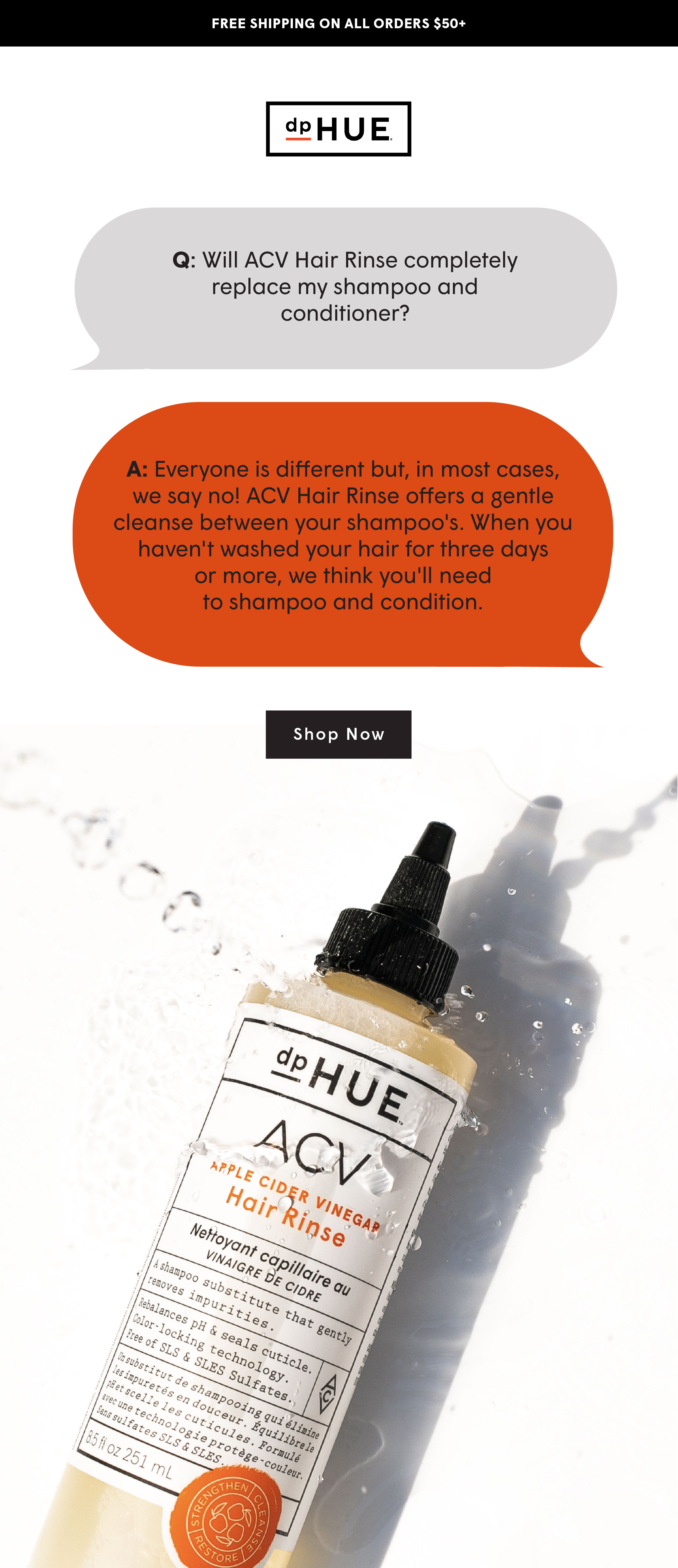 dpHUE “Will ACV Hair Rinse completely replace my shampoo and