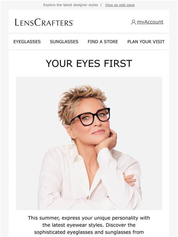 LensCrafters Your Eyes First Featuring Sharon Stone. Milled