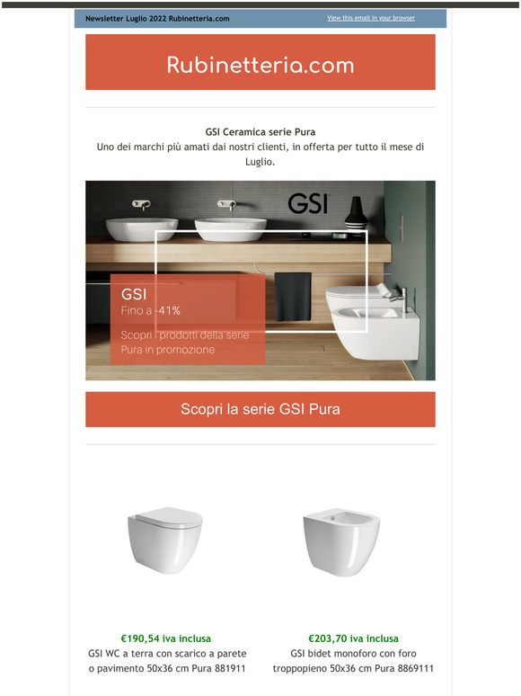 Sanitari GSI Pura 🚽 in Promozione