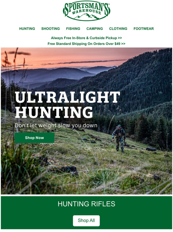 Sportsman's Warehouse Pack in light pack out heavy Milled