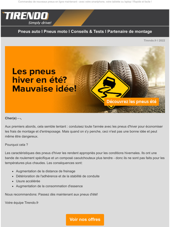 Pourquoi vous ne devriez pas utiliser les pneus d'hiver en été