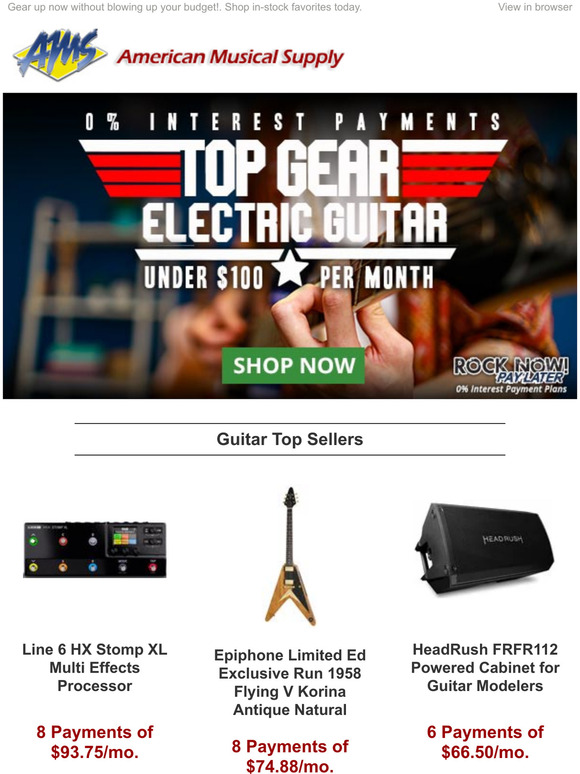 American Musical Supply Gear You'll Love for Less Than 100 a Month