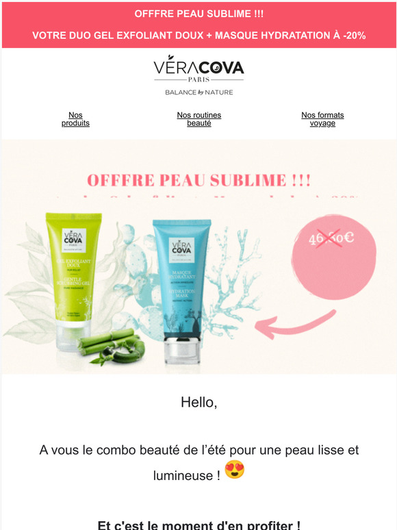 ✨ OFFRE PEAU SUBLIME ! ✨ Votre duo Gel Exfoliant + Masque Hydratant à tout petit prix ! !
