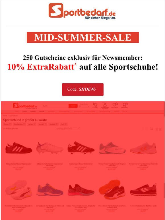 MID-SUMMER-SALE ❤️ 10% ExtraRabatt auf Sportschuhe!
