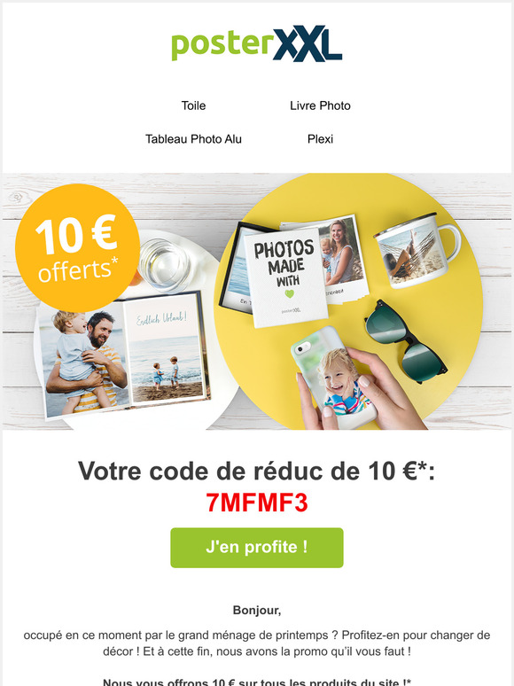Nous vous offrons 10 € sur tous les produits !