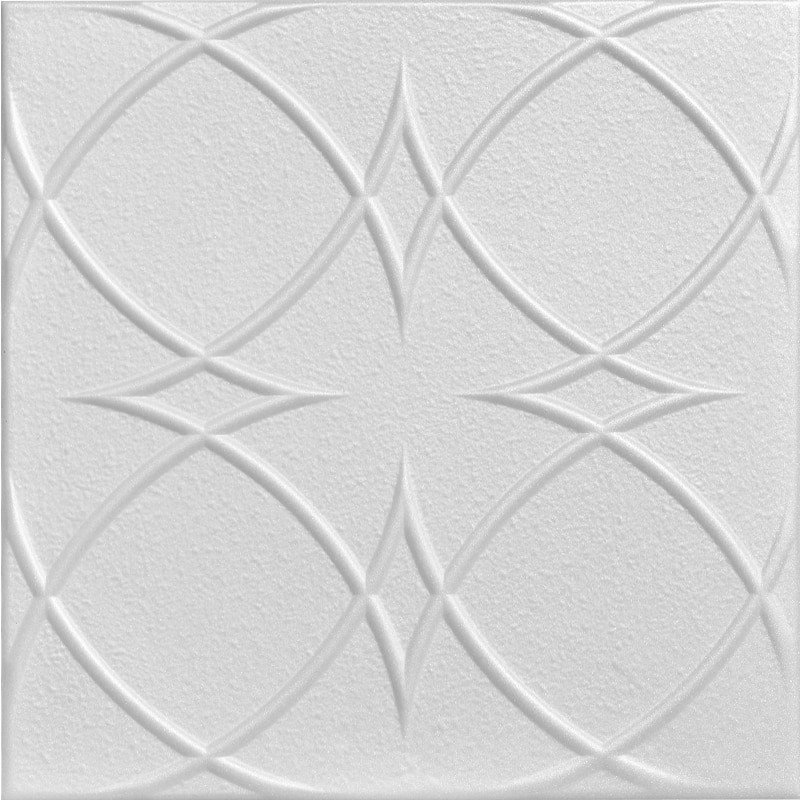 Image of Circles and Stars Glue-up Styrofoam Ceiling Tile 20 in x 20 in - #R82