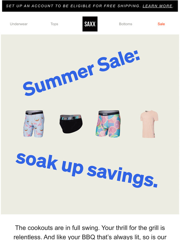 SAXX Underwear Email Newsletters Shop Sales, Discounts, and Coupon Codes