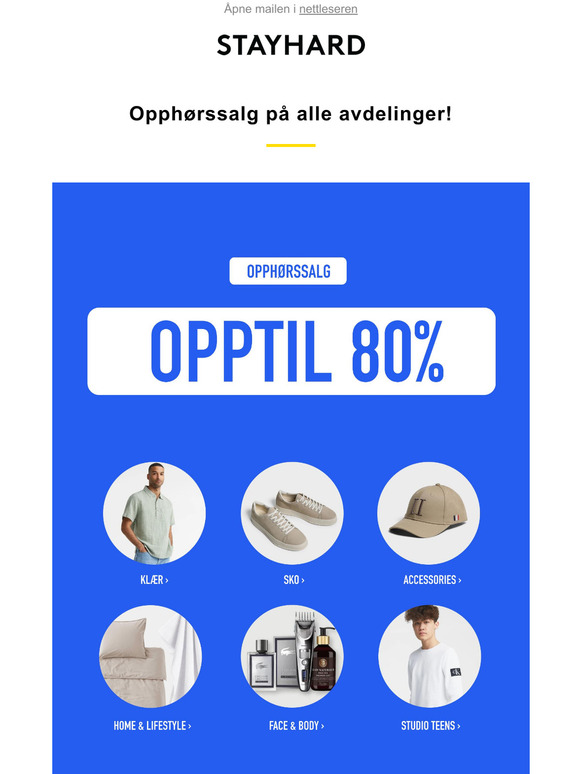 Opptil 80% på klær, sko, accessoirer, home, face & body og Studio Teens ›
