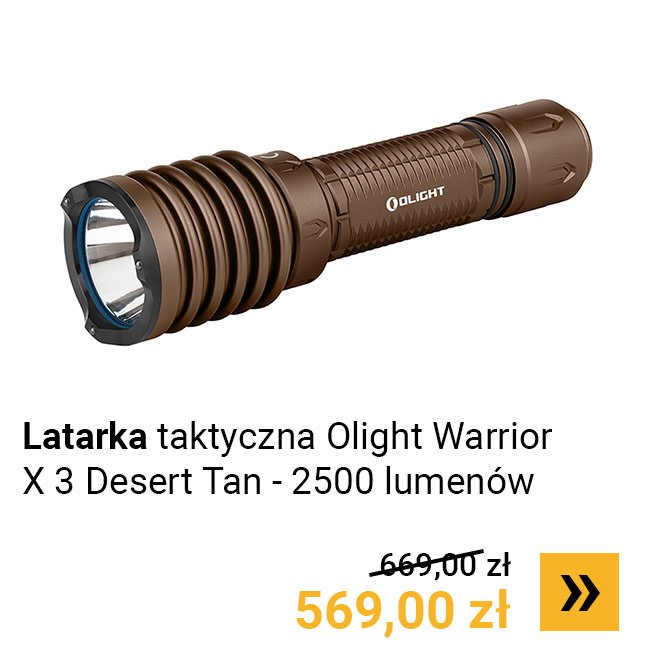 Latarka taktyczna Olight Warrior X 3 Desert Tan - 2500 lumenów