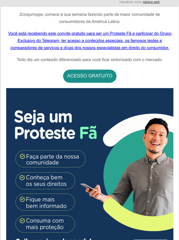 [Proteste Fã] Seu link de cadastro
