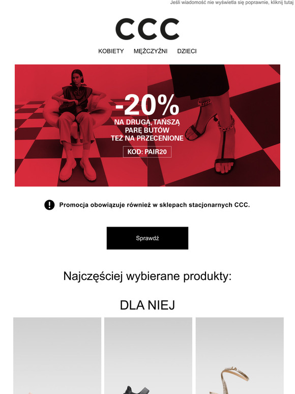 EXTRA -20% na drugą parę butów!