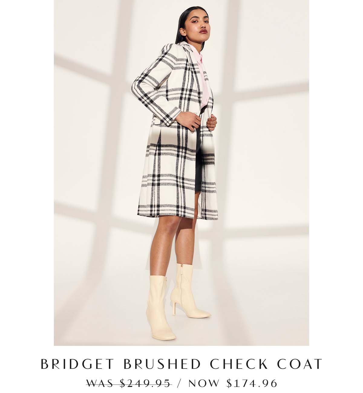 Bridget Brushed Check Coat Was $249.95 / Now $174.96
