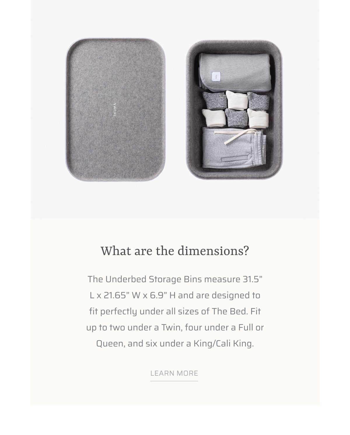 Thuma Presenting the Underbed Storage Bins. Milled