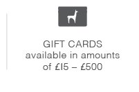 Gift cards available in amounts of £15-£500.