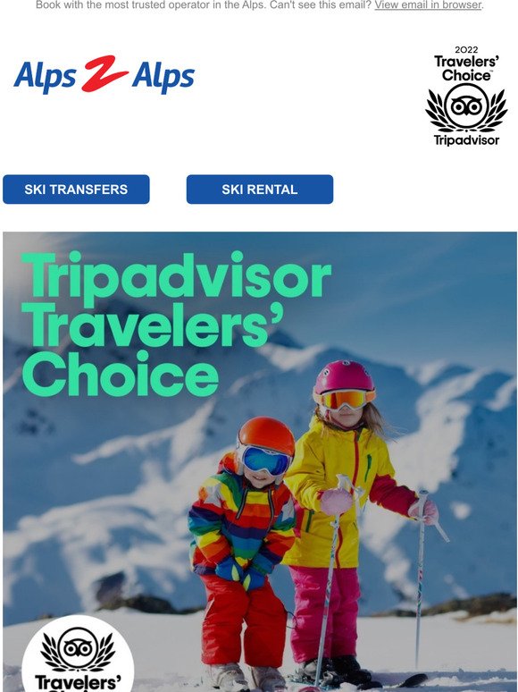 Alps2Alps wins Tripadvisor’s Travelers Choice Award!