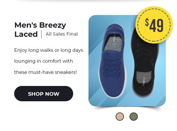 Men's Breezy Laced All Sales Final Enjoy long walks or long days lounging in comfort with these must-have sneakers!