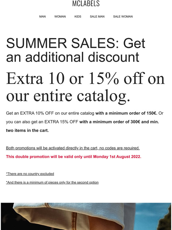 ☀️ SALES | Get an EXTRA 10 or 15% OFF on everything!
