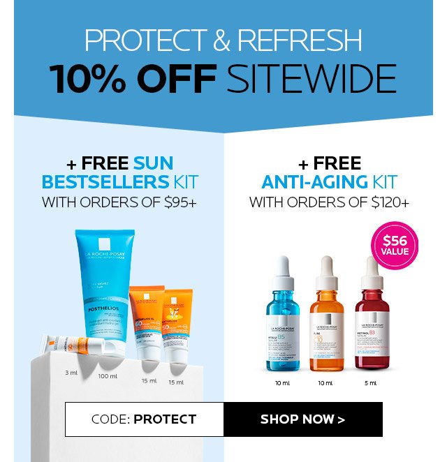 Protect & Refresh. 10% Off Sitewide. Code: PROTECT
