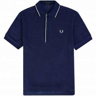 M4 Towelling Twin Tipped Polo Shirt - French Navy