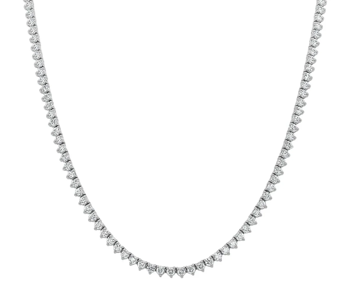 Image of THREE PRONG TENNIS NECKLACE