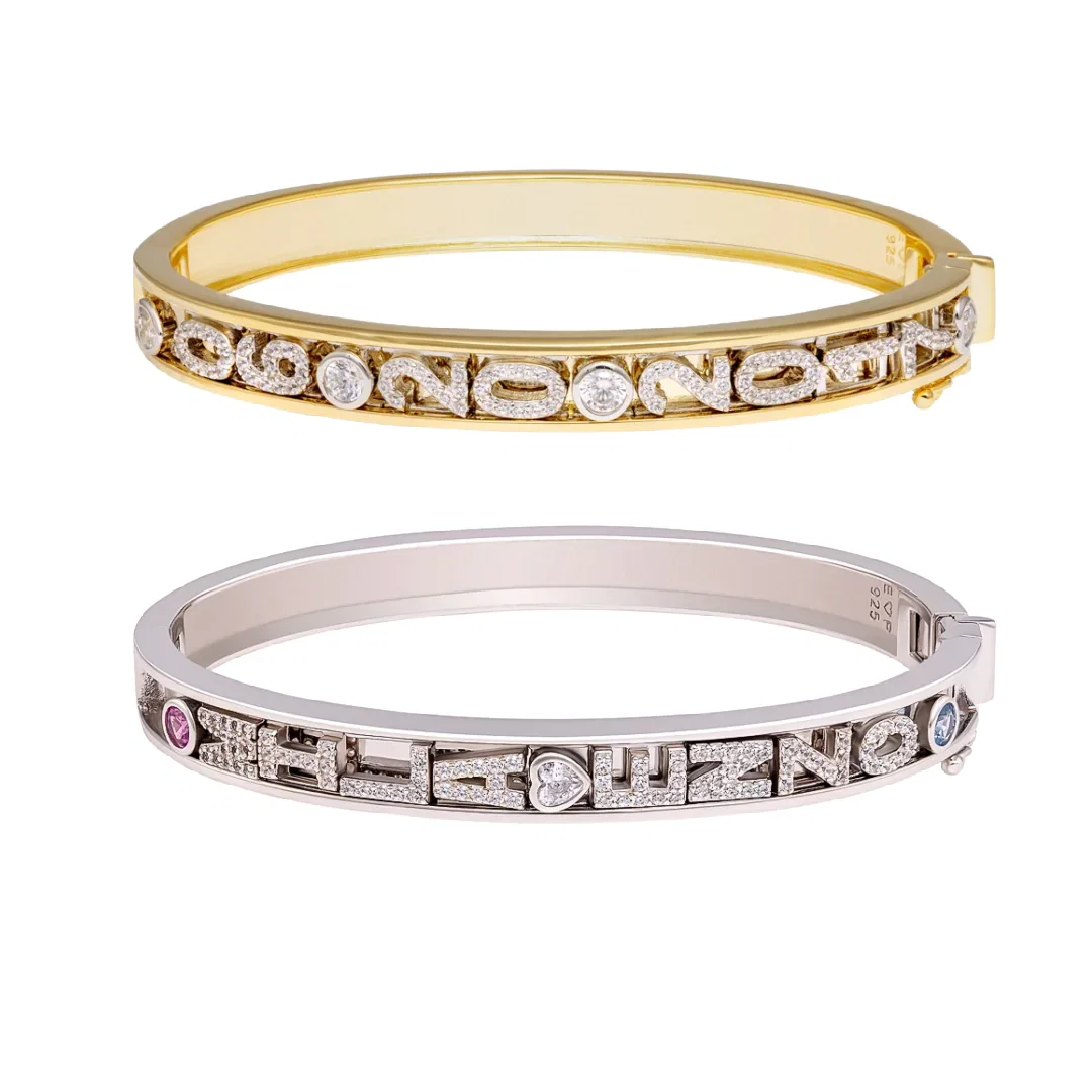 Image of PERSONALIZED SKINNY CHARM BANGLE
