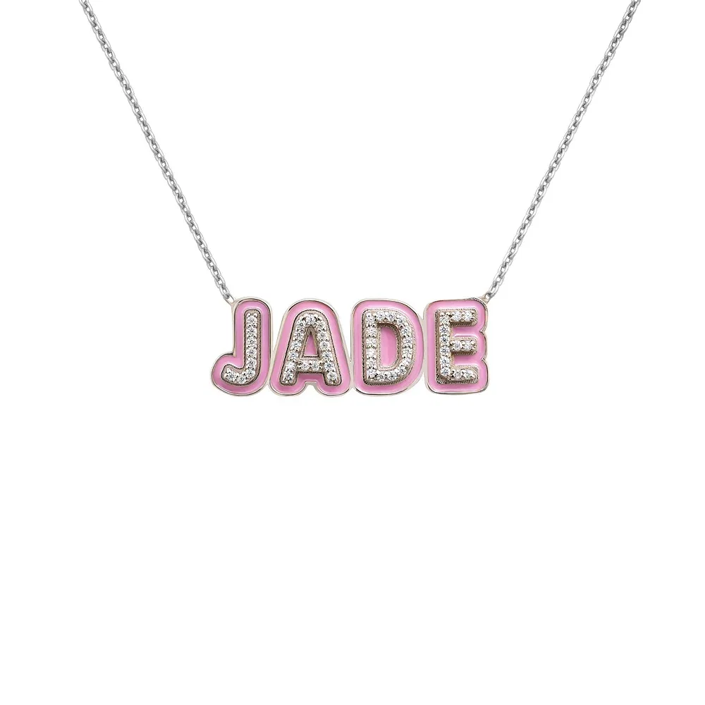 Image of ENAMEL OUTLINE PAVE NECKLACE