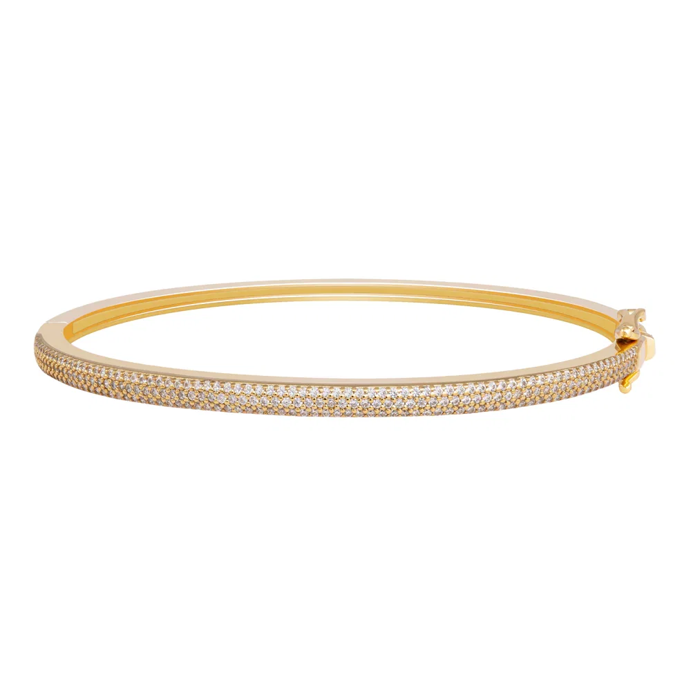 Image of THREE ROW PAVE BANGLE