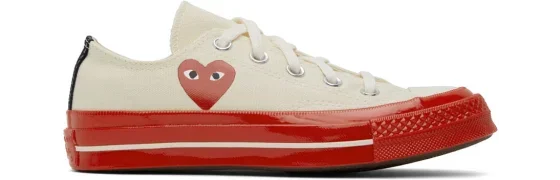 Comme des Garçons Play - Off-White & Red Converse Edition Chuck 70 Low-Top Sneakers