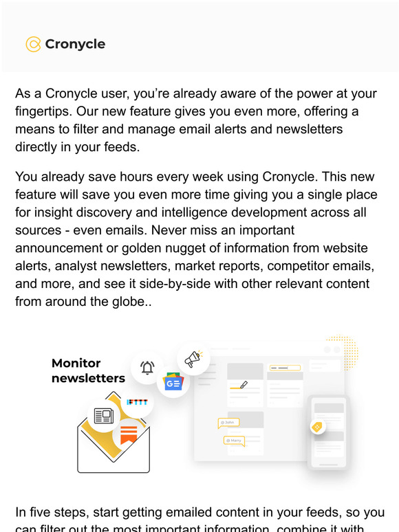 NEW in Cronycle - Stay in control of newsletters & email alerts