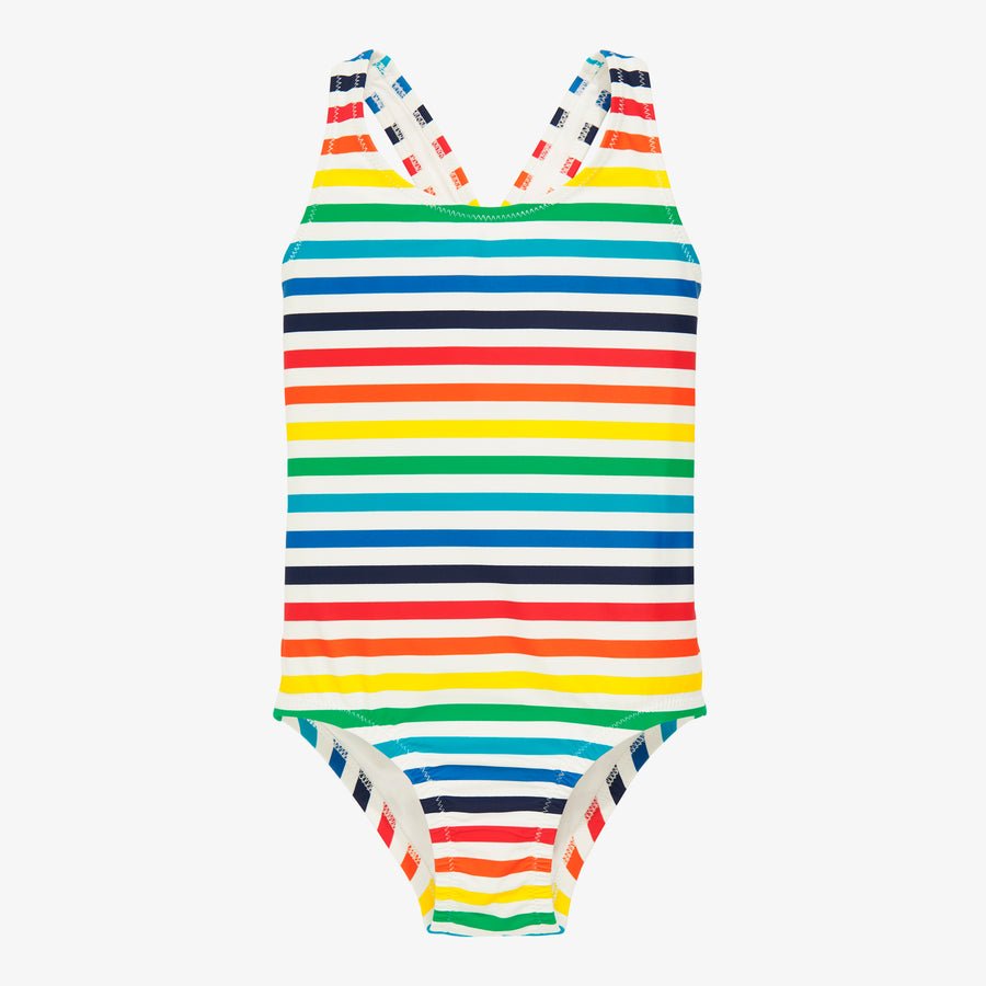 Kids swimsuit in rainbow stripe