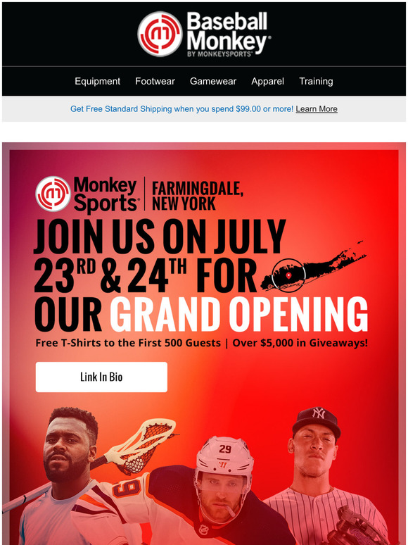 Baseball Monkey Join us on July 23rd & 24th for our grand opening