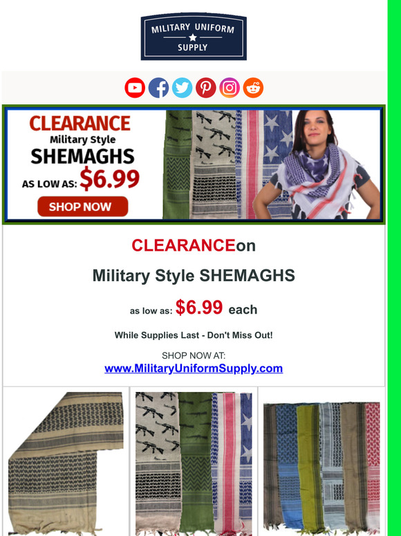CLEARANCE - Military Style Shemaghs as low $6.99 - While Supplies Last!